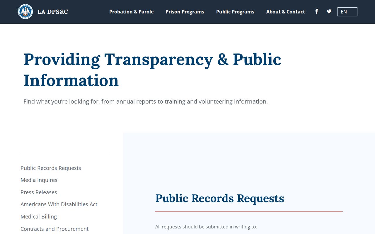 Assumption Parish arrest lookup and DPS and C public information contacts