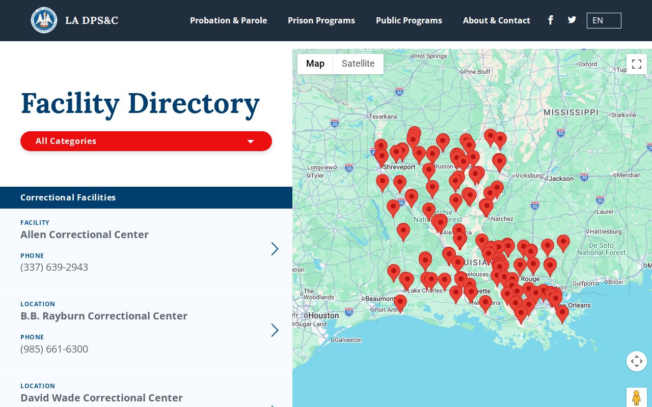 Assumption Parish arrest and custody facility directory