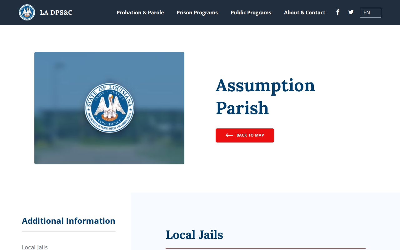 Napoleonville criminal records and Assumption Parish detention center directory